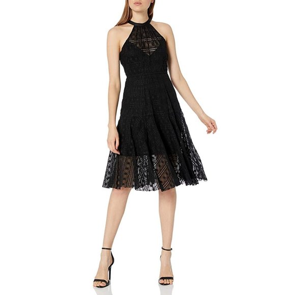 * Tracy Reese Halter Neck Laser-cut Lace D - Picture 4 of 4